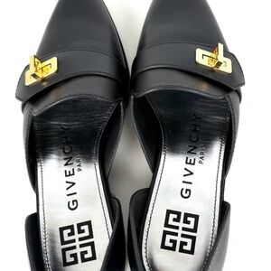 Givenchy Women's Black Loafers with Gold Detail